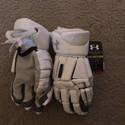 White New Player's Under Armour Command Pro 3 13" Lacrosse Gloves