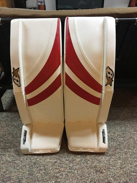 White/Red Used Senior 35+1" Brian's GNETiK Pure Goalie Leg Pads