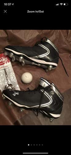 Black Men's Size 13 (Women's 14) Under Armour Cleats Lacrosse
