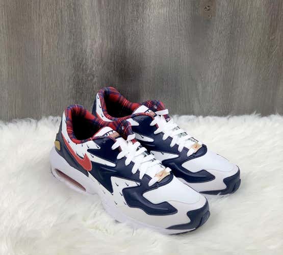 Nike Air Max 2 Light USA White Navy Blue Red Shoes CK0848-100  Men's Size 11