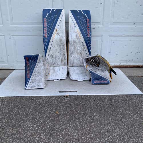 Blue Used 36" Regular Supreme 1S Pro Stock Goalie Full Set