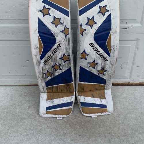 White Used 37" Bauer Vapor 1X  Goalie Leg Pads