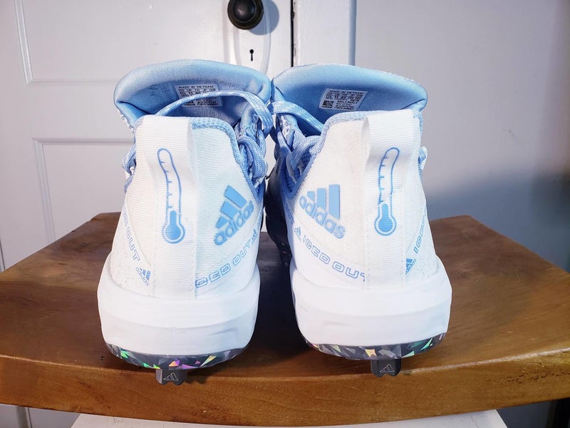 Adidas Icon Boost Iced Out Mens Baseball Cleats White/Light Blue