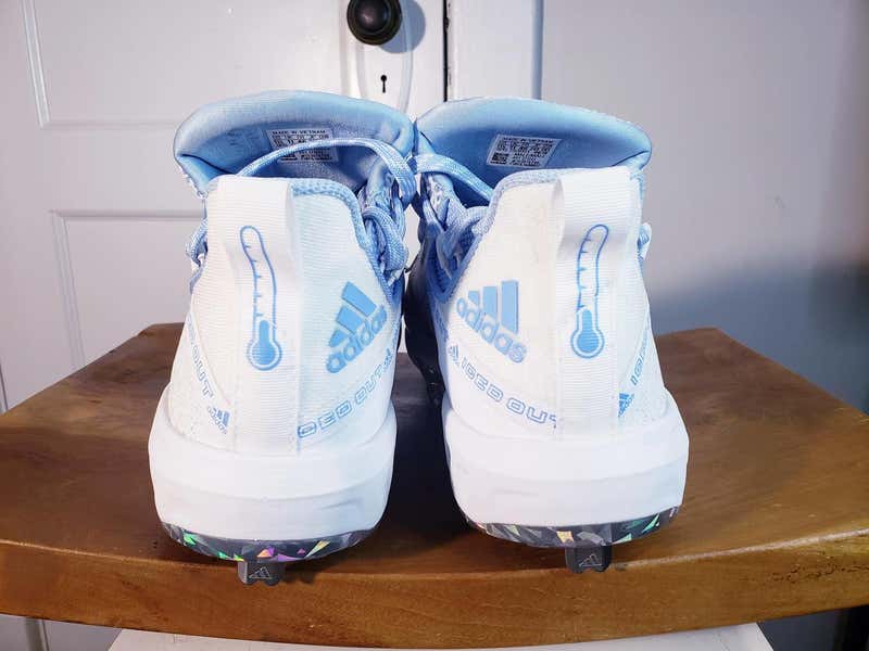 新品未使用 アディダスICON BOOST Dripped out Adidas Icon Boost Iced Out Mens Baseball Cleats White/Light Blue