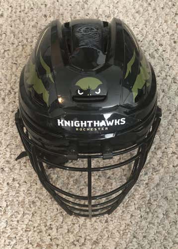 Game worn Rochester Knighthawks NLL Warrior helmet