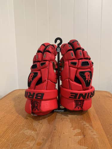 New Brine King IV 12" Lacrosse Gloves Red