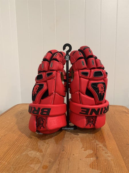New Brine King IV 12" Lacrosse Gloves Red