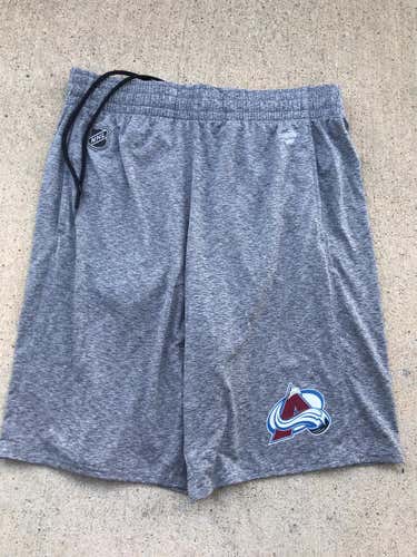 Gray Adult XL Fanatics Colorado Avalanche Player Issued Shorts New