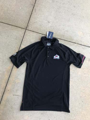 Black Adult Small Fanatics Colorado Avalanche Player Issued Small Golf Shirt