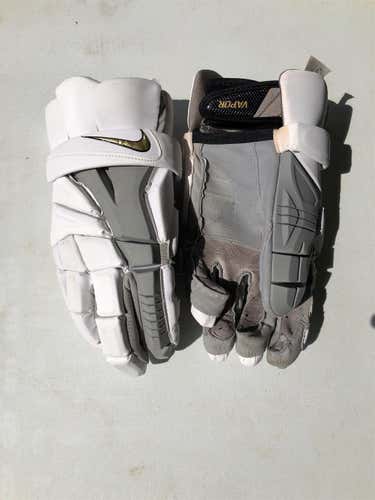White Nike Vapor Elite 13" Lacrosse Gloves