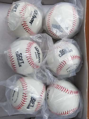 6 New Wilson Baseballs