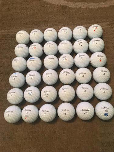 White Used Titleist Pro V1 36 Pack Balls