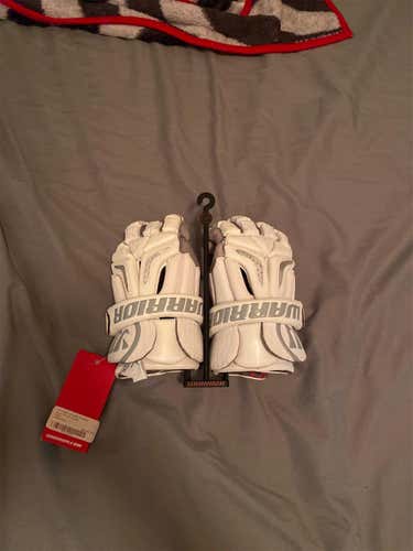 White New Warrior Burn Pro 12" Lacrosse Gloves