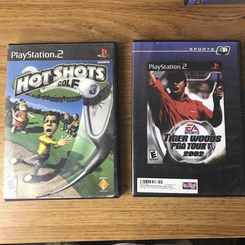 Lot Of 2 PS2 Playstation 2 Video Games Hot Shot Golf Tiger Woods PGA Tour 2002