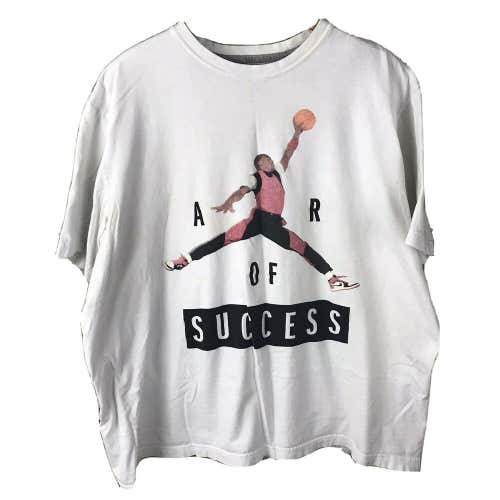 Air Of Success Jordan Nike White T Shirt Fits XL Bred 1 Jumpman Worn Basketball