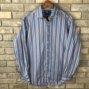 Polo Ralph Lauren Stanton Mens Large Long Sleeve Button Down Stripe Casual Shirt