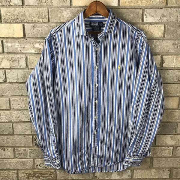 Polo Ralph Lauren Stanton Mens Large Long Sleeve Button Down Stripe Casual  Shirt | SidelineSwap