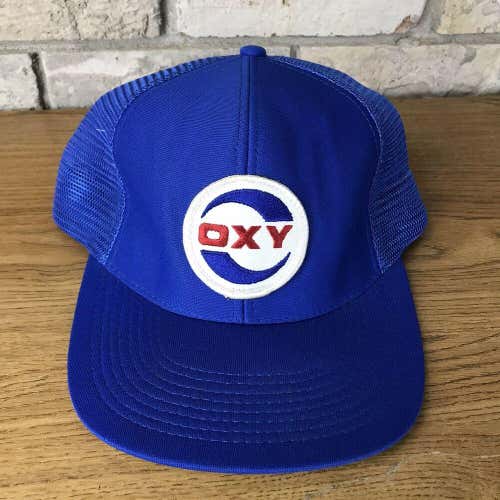 Vintage 80s 90s Oxy Blue Snapback Trucker Hat Cap Patch Detergent Hipster Unique