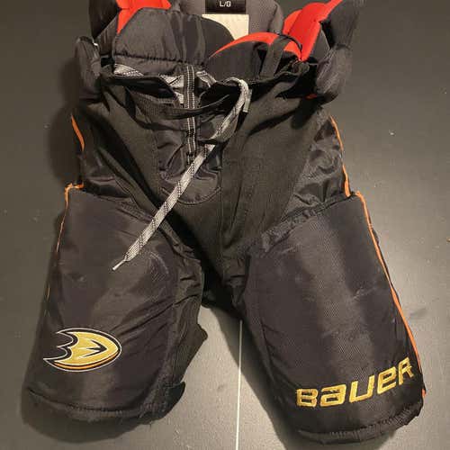 Black Used Large Bauer Pro Stock Hockey Pants