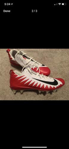 Nike Alpha Menace Pro Mid TD Football Cleats Size 13.5 Red/White