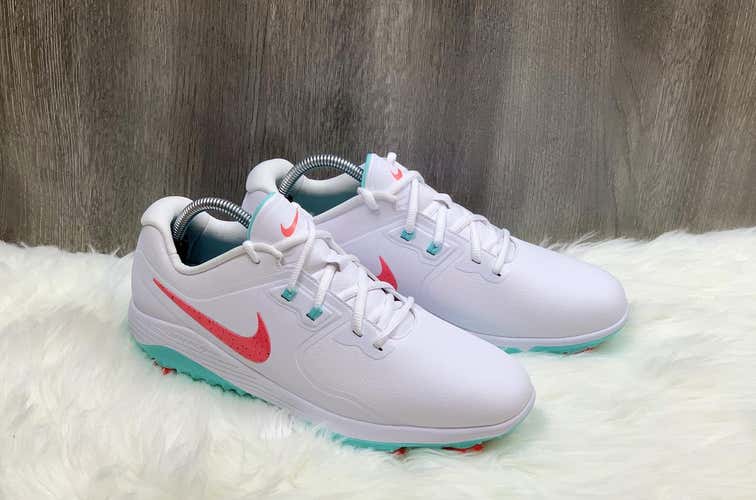 Nike Vapor Pro Golf Shoes White-Hot Punch/ Aurora Green AQ2197-105 Men's Sz 10.5