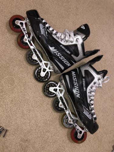 Mission NLS1 Inline Roller Hockey Skates Size 10.5D