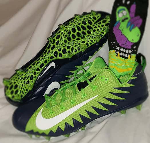 NIKE ALPHA MENACE PRO (US Size 16) Men's Football Green/Navy Cleats - NEW