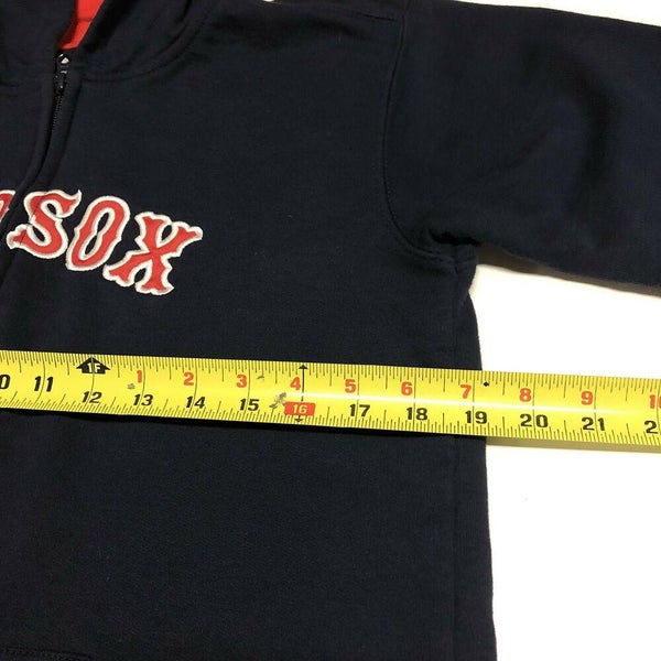 Boston Red Sox Hoodie Sweatshirt Youth Boys L Blue Zip Up Adidas Sport MLB