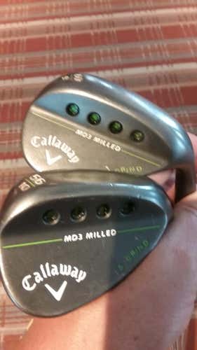 Used Callaway MD3 Milled Black S Grind Wedge Stiff Flex 56 & 60 Degree (2 wedges)