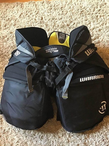 Black Senior Used Large Warrior Ritual Hockey Goalie Pants Pro Stock