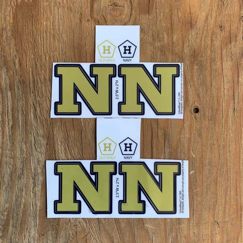 Headwrapz Navy Themed “N” Helmet Sticker(Navy/Old Gold)