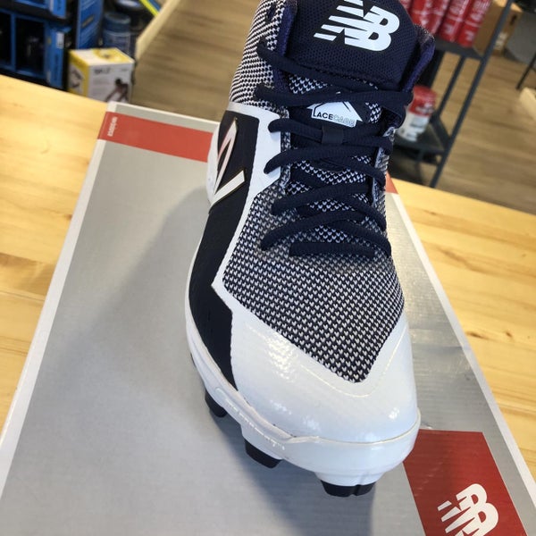 New Balance PM4040n4 Mid Cut Wht/Blue Men's Size 9.0 D Molded Cleats
