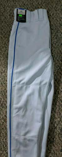 Gray New Adult Men's Large Mizuno Baseball Softball Pants Blue Stripe