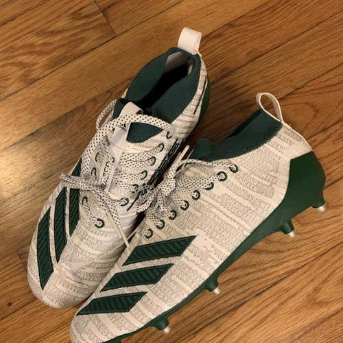 New GREEN ADIDAS ADIZERO 8.0 CLEATS! 10.5