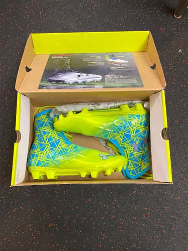 Under Armour Highlight Cleats Neon Blue/Yellow Size 9