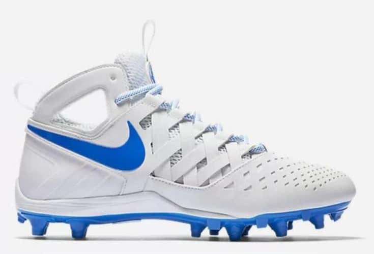 Men's (US Size 16) NIKE HUARACHE LACROSSE White/BlueCleat