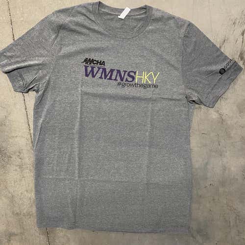 Gray New WCHA Woman’s Hockey Grow The Game Shirt XL