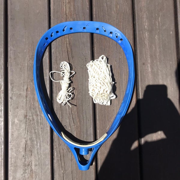 Used Unstrung Blue Eclipse Goalie Head with 12D Goalie Hero Mesh and Strings.