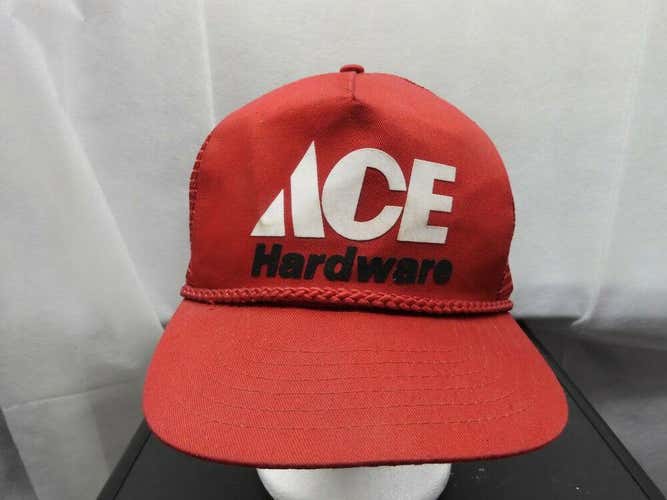 NOS Vtg 90s ACE HARDWARE trucker hat cap snapback red