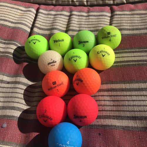 Dozen Matte Colored Golf Balls