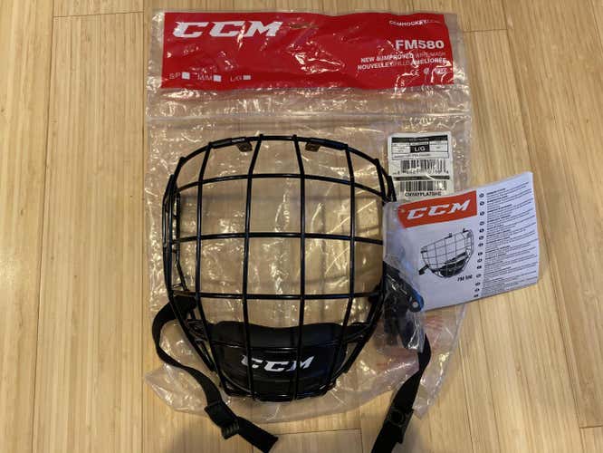 CCM FM580 Black Helmet Cage, Adult Large, New in Bag