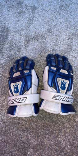 Blue Used Brine King III 13" Lacrosse Gloves