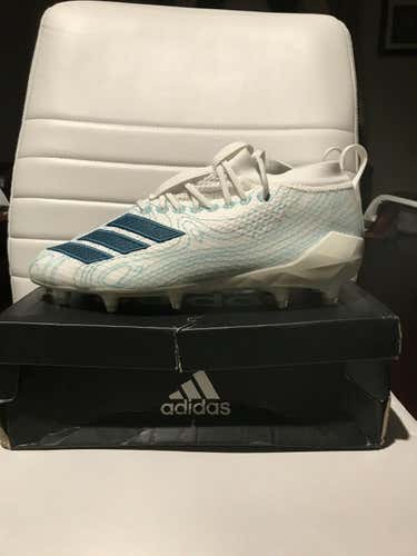New Adidas Adizero Parley 8.0 Football Cleats Blue White Size 8