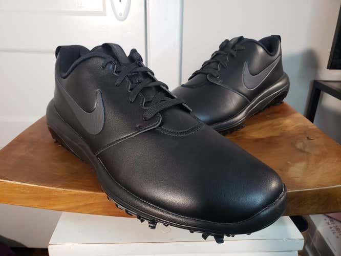 NIKE ROSHE G TOUR TRIPLE BLACK GOLF CLEATS MENS SIZE 11W