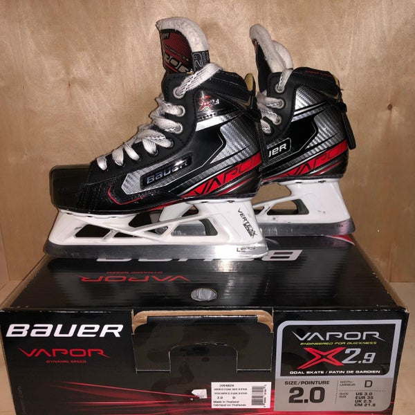 Junior Used Bauer Vapor X2.9 Hockey Goalie Skates Regular Width Size 2