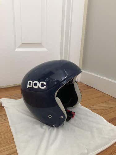 Navy Blue Used Unisex Medium POC Skull Orbic X Spin Helmet FIS Legal