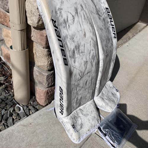 White Used 35" Bauer Supreme 2S Pro  Goalie Leg Pads