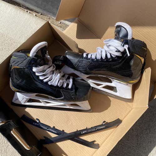 Used Bauer Supreme 2S Regular Width  Size 9 Hockey Goalie Skates