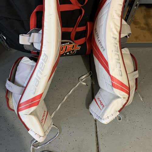 Red Used 35" Bauer Vapor 1X Pro Stock Goalie Leg Pads Size L