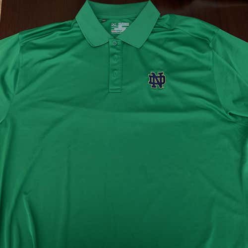Notre Dame Polo Shirt Green Men's XXL Under Armour Shirt